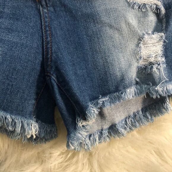 AP Blue by Aphrodite Distressed Denim Shorts - Picture 5 of 8